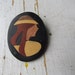 Vintage Jewelry-1970s Rainy Day Girl Wooden Brooch-Free Shipping