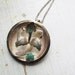 Antique Arts And Crafts Era Sterling Silver Flower Pendant-Brooch w Raw Emeralds c.1910