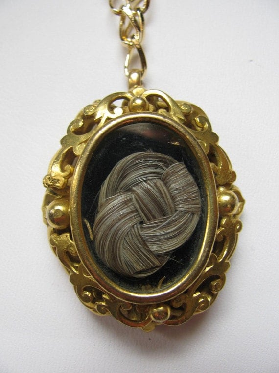 Victorian Mourning Hair Pendant Original