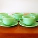 5 Fire King Jadeite Jane Ray Cups Saucers