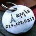 Custom Personalized Pet ID Tag - Amie - in 1'' Brushed Aluminum