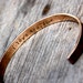Custom Stamped Cuff Bracelet in Bronze or Aluminum with Secret Message