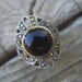 Charlottes order..........Vintage marcasite ring in sterling silver with a onyx center stone
