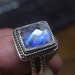 Rainbow moonstone ring in sterling silver