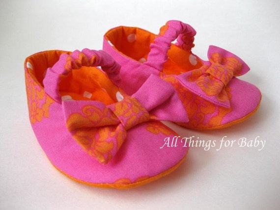 pink and orange flats