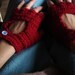 RED RACER - peek-a-boo crocheted driving gloves