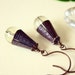 Fairy Lanterns- Earrings of Lemon Quartz and brass cones