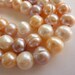 Freshwater Pearls Large Hole Pearls Natural Color Pink Mauve White 11mm 10 Pieces