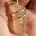 Libyan Gold Tektite Yellow Desert Glass from Egypt with Sterling Silver Wire Wrapped Crystal Pendant