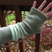 Fingerless gloves, arm warmers, txting gloves, gauntlets, commuter mitts, upcycled, eco sensitive, recycled sweater in Olive and Lime