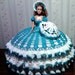 Bed Doll Collectors Crocheted Aqua Blue Dress