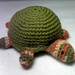 Crocheted Amigurumi Turtle Green Variegated