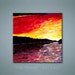 Ciel Rouge - (Lehan) ORIGINAL Abstract painting acrylic on stretched canvas .. yellow white pink purple black .. 12" x 12"