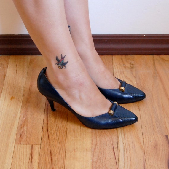 vintage navy blue heels