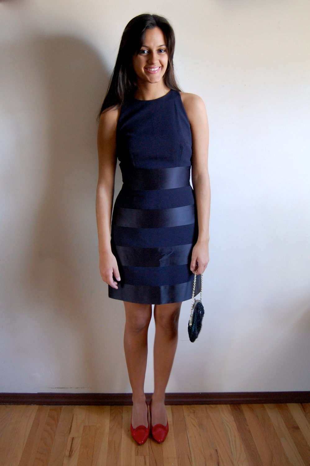 Vintage Navy Blue Cocktail Dress