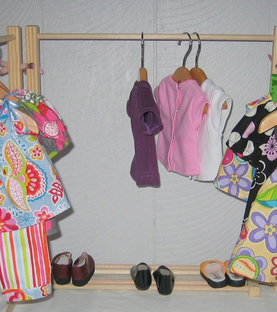 American Girl doll 18 inch Large Wood Doll Clothes Rack with