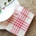 Vintage Quality FRENCH Towel Flax Linen Cranberry Red Monogram 'GR' - Farm Fresh UNUSED Find