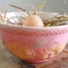 VTG art pottery 6 in Hull flower Pink SUNGLOW Mixing BOWL shabby Country chic