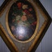 vintage art flowers roses Florentine plaque gold wood made in Italy diamond shape flowers