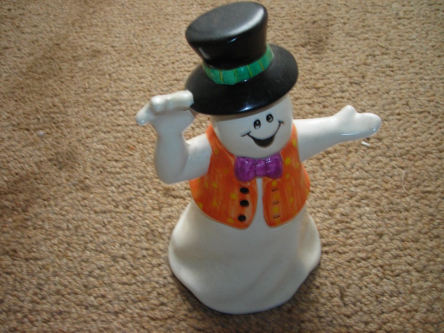 vintage holloween ghost ceramic top hat and vest