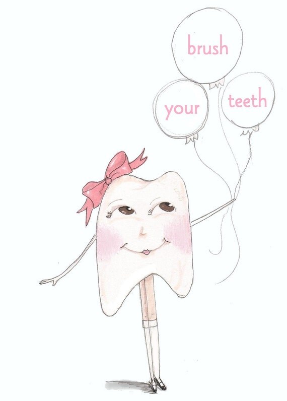 Items similar to Tooth Art - Brush Your Teeth on Etsy