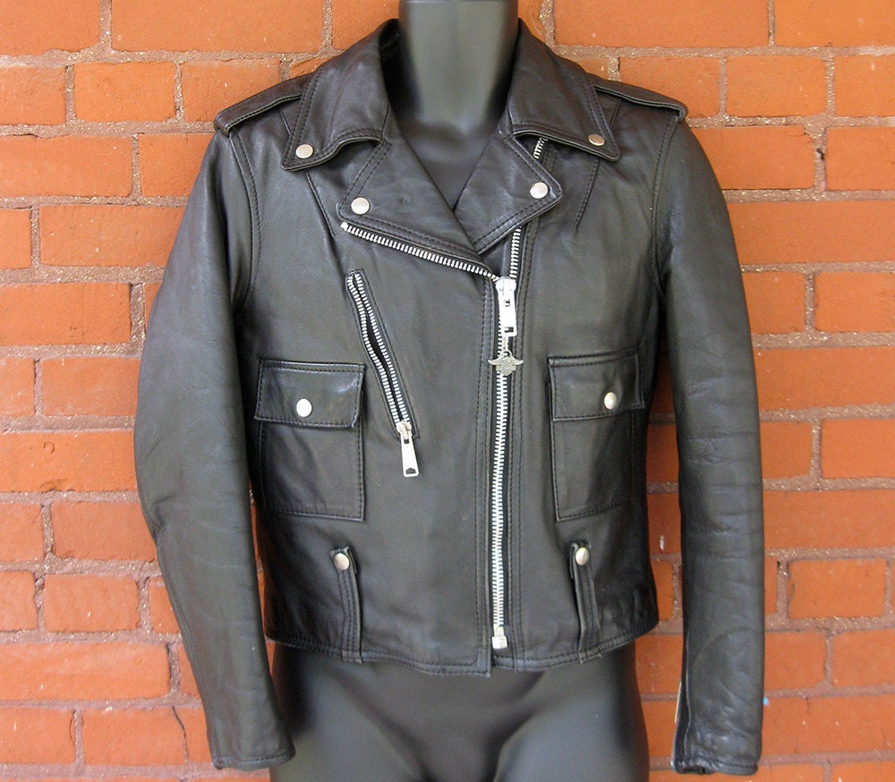 Vintage Harley Davidson AMF Leather Jacket Coat Sz 38