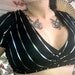 Black and Silver Stripe 4way Stretch Cotton Choli M/L