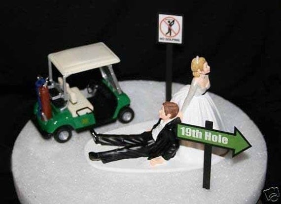  Golf  themed  Wedding  Cake  Topper  Grooms cake 