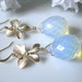 Orchid And Opalite Faceted Teardrop Earrings In Gold - Bridal Jewelry, Bridal Earrings, Bridesmaid Earrings, Maid In Honor