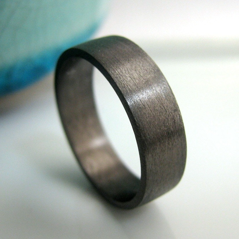 Wedding Band 5mm to 6mm Wide Black Gold Plated by ...