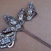 Hair comb, Victorian silver tone rhinestone 10 percent off