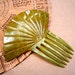 Vintage hair comb, Art Deco green fan shape