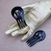 Vintage hair combs, 2 YSL Yves Saint Laurent hair pins black hair accessory (O)
