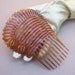 Antique hair comb Victorian carved horn mantilla style hair accessory