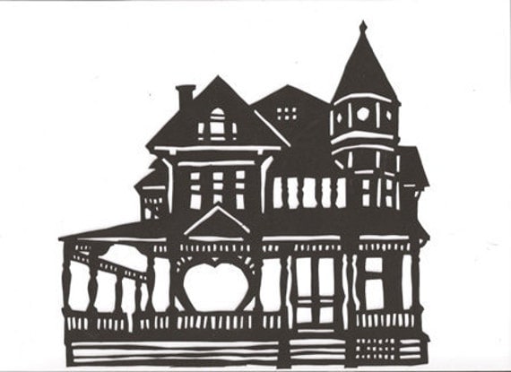 Items similar to Victorian house large silhouette on Etsy