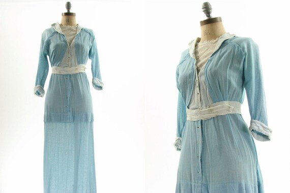 Edwardian Blue Tea Dress / Antique long 1910 / by snootieseconds