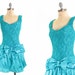 80s Bubble Lace Mini Formal Prom Bow Dress XS