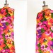 70s Bright Floral Dress L XL