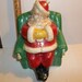 Vintage chalk Santa, plaster Santa, Santa in chair Christmas display