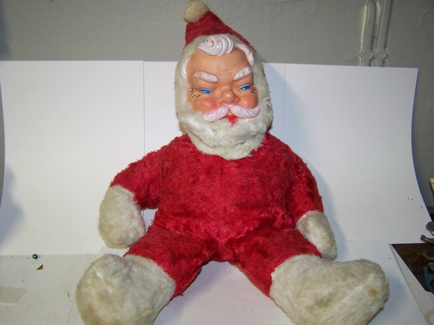 Vintage Santa Clause doll Santa stuffed toy Santa stuffed