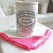 Vintage Handkerchief, Hanky, White with Hot Pink Trim