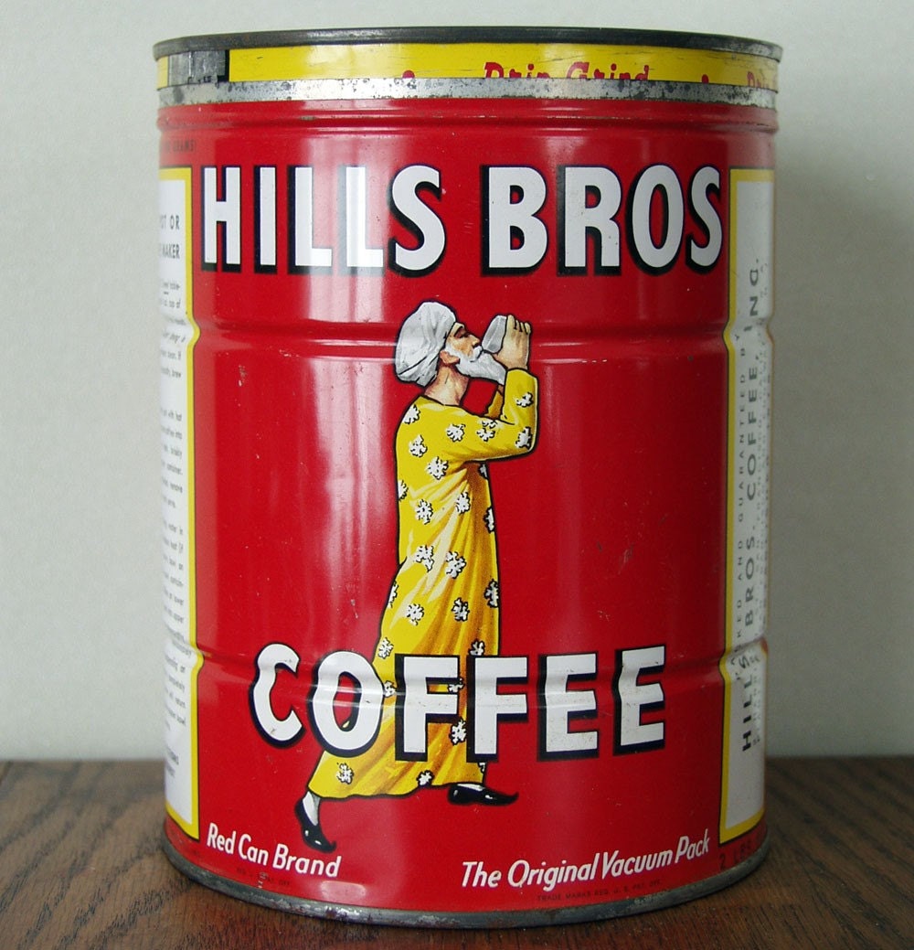 Vintage 1952 Hill Bros Coffee Tin