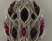 Items Similar To Ruby, Spessartine Garnet, Sterling Silver Wire Wrap ...