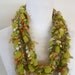 On Sale Half Price Skinny scarf in bright chartreuse green & orange accent OOAK green crochet scarf