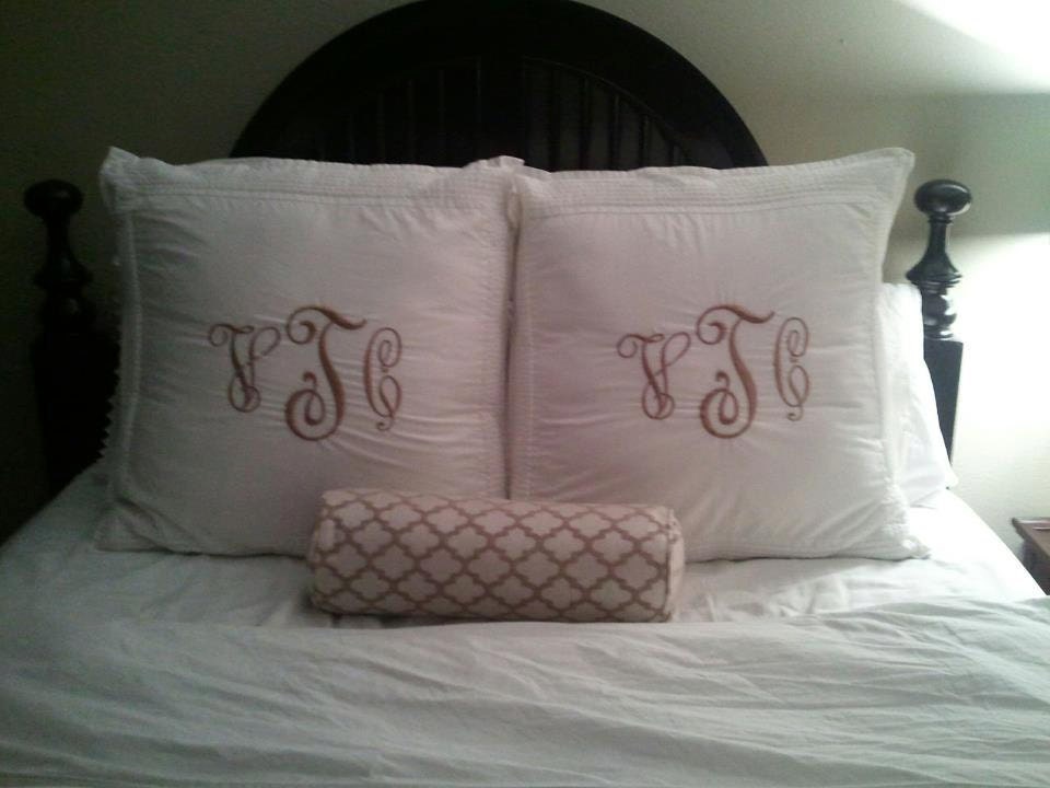 Items similar to Monogrammed Euro Shams on Etsy