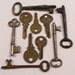 Ten (10) VINTAGE KEYS SKELETON MIXED MEDIA MOSAIC (E)