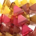 Ten (10) OLD Stock Heavy Plastic Lucite PINS Christmas Trees Triangles Different Colors FuN Mixed Media Jewelry (J43)