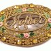 VINTAGE Rhinestone Pin Brooch MOTHER Gold Metal Filigree Enamel Flowers Shabby Chic Ready to Wear Vintage Jewelry Destash (Y5)