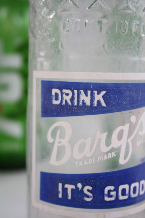 Vintage Painted Label Soda Bottle Barq's Root Beer