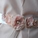 Vintage inspired Bridal sash -belt -DIVINE Blossoms-pale ivory pink and antique rose
